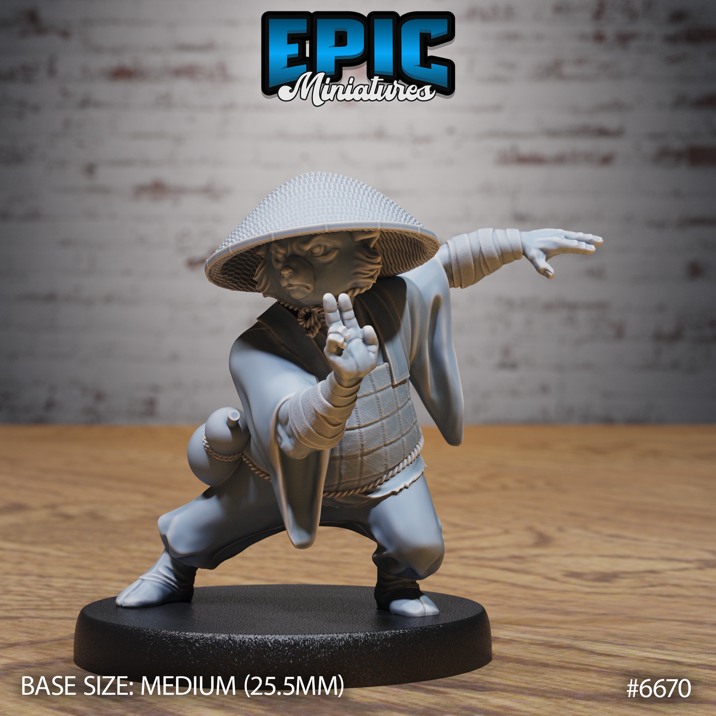 Red Panda Monk DND Miniature TTRPG Resin Figure 25mm Base