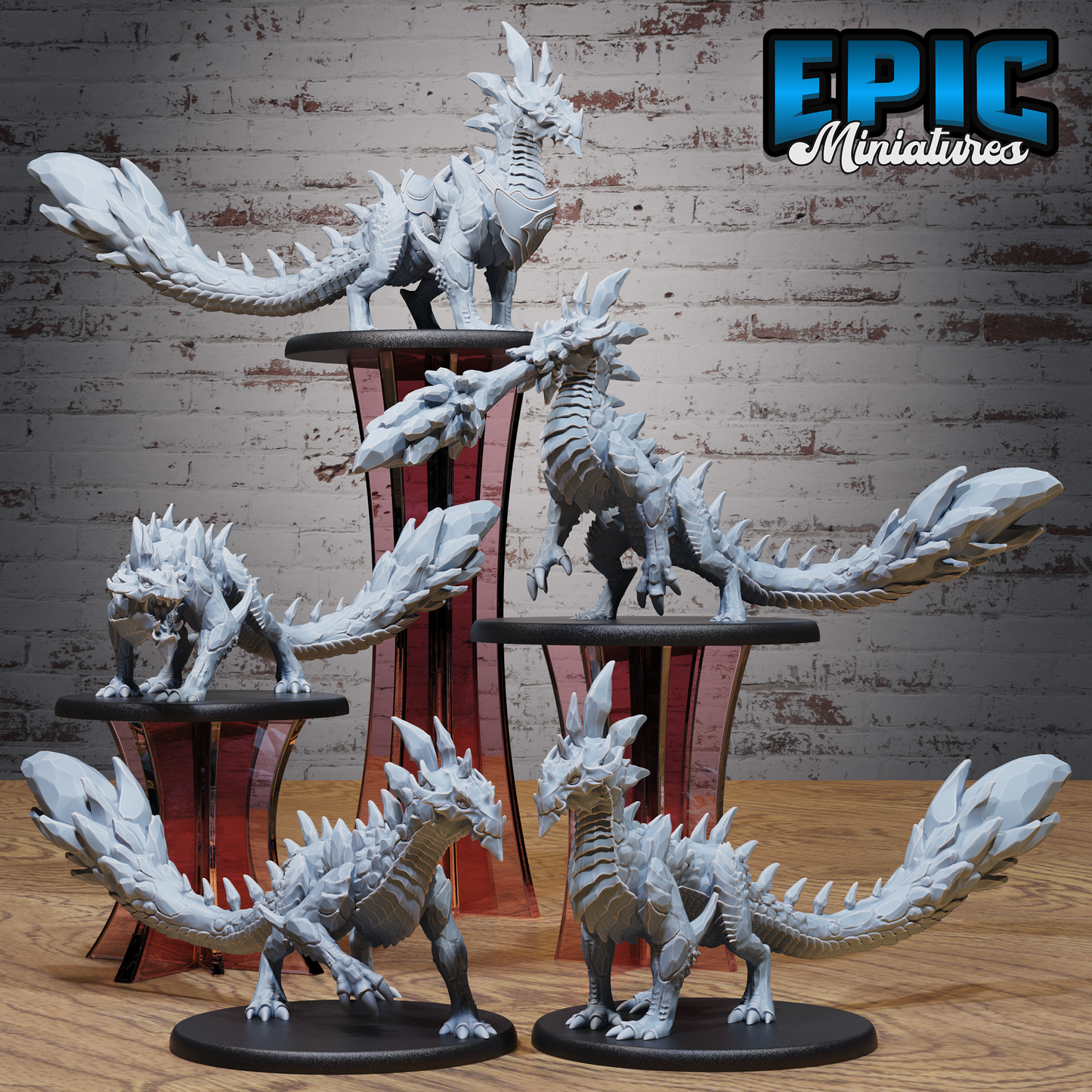 Amethyst Guard Drake DND Miniature TTRPG Resin Figure 50mm Base