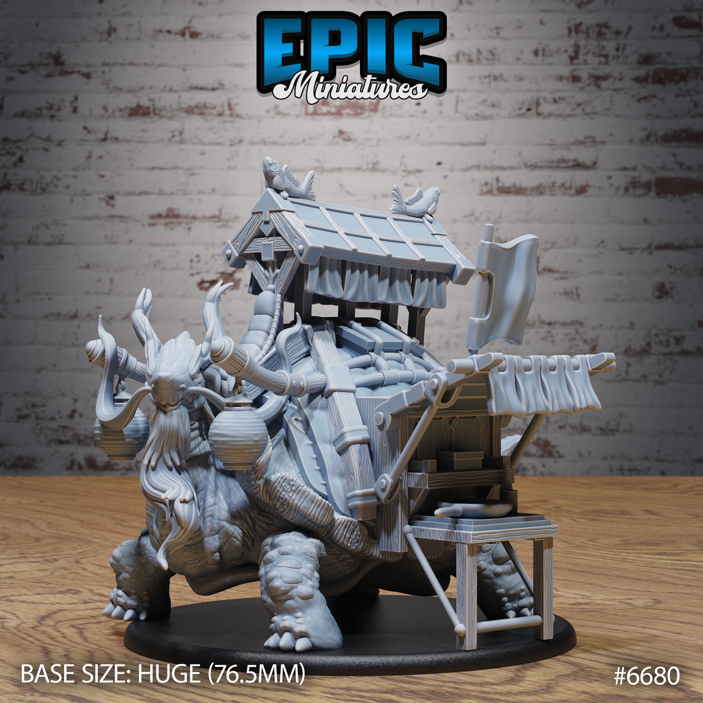 Old Tortoise DND Miniature TTRPG Resin Figure 76mm Base