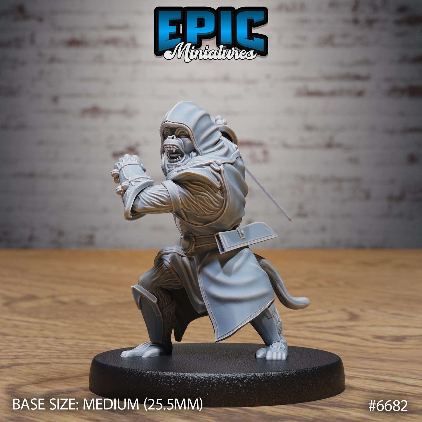 Wukong Folk Monkey Warrior DND Miniature TTRPG Resin Figure 25mm Base