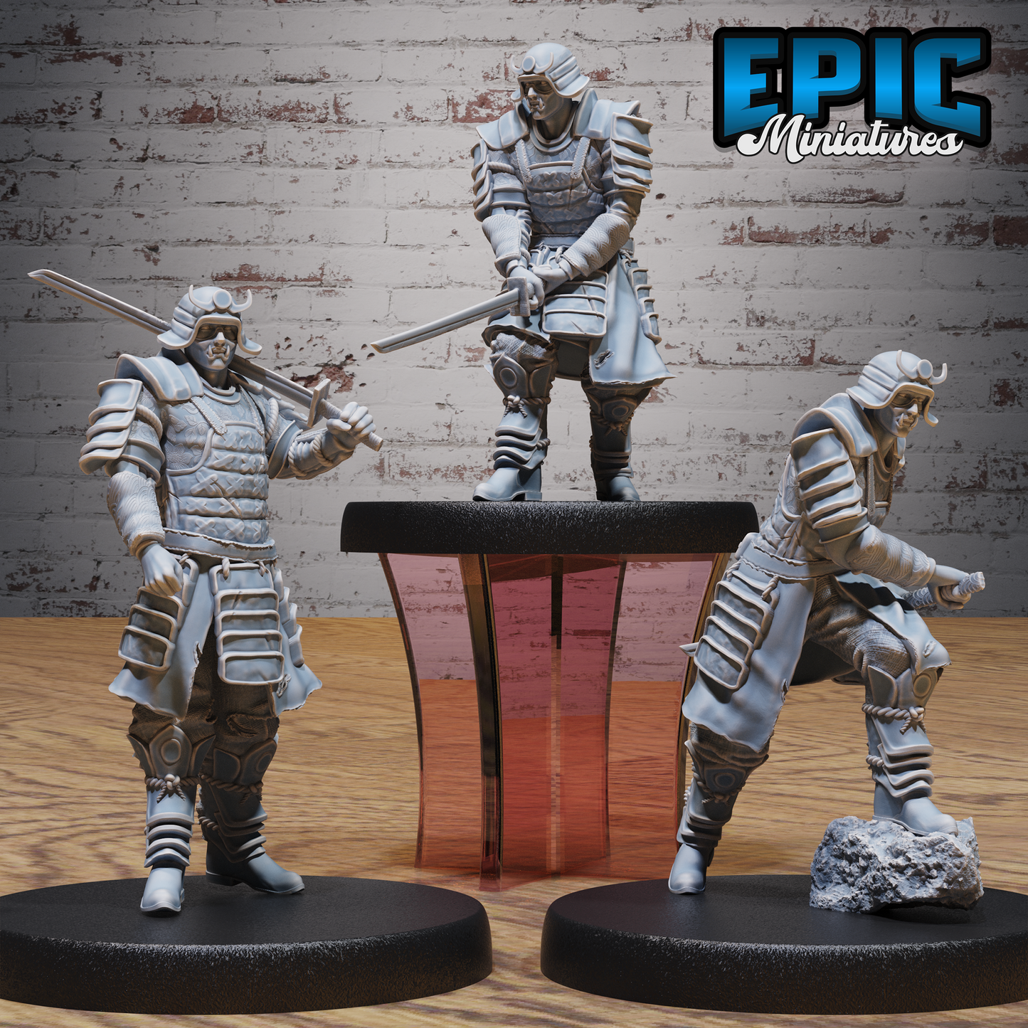 Half Blood Samurai DND Miniature TTRPG Resin Figure 25mm Base