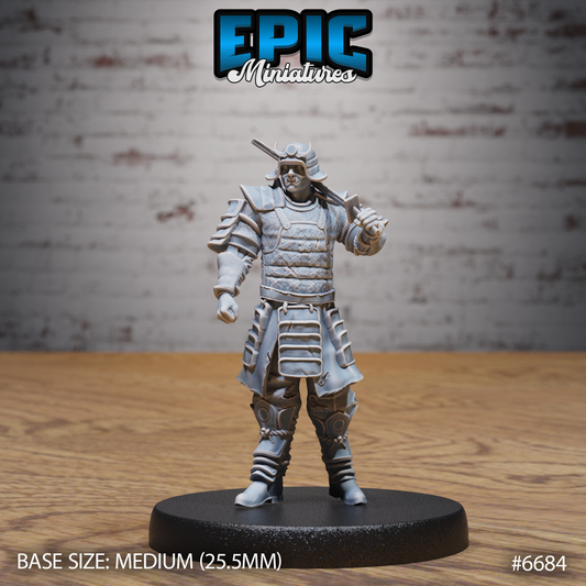 Half Blood Samurai DND Miniature TTRPG Resin Figure 25mm Base