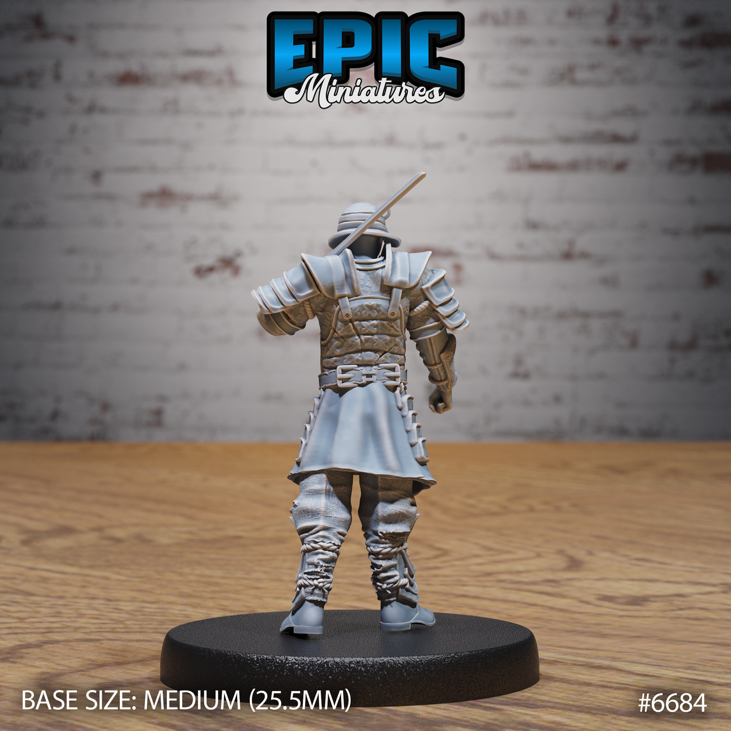 Half Blood Samurai DND Miniature TTRPG Resin Figure 25mm Base