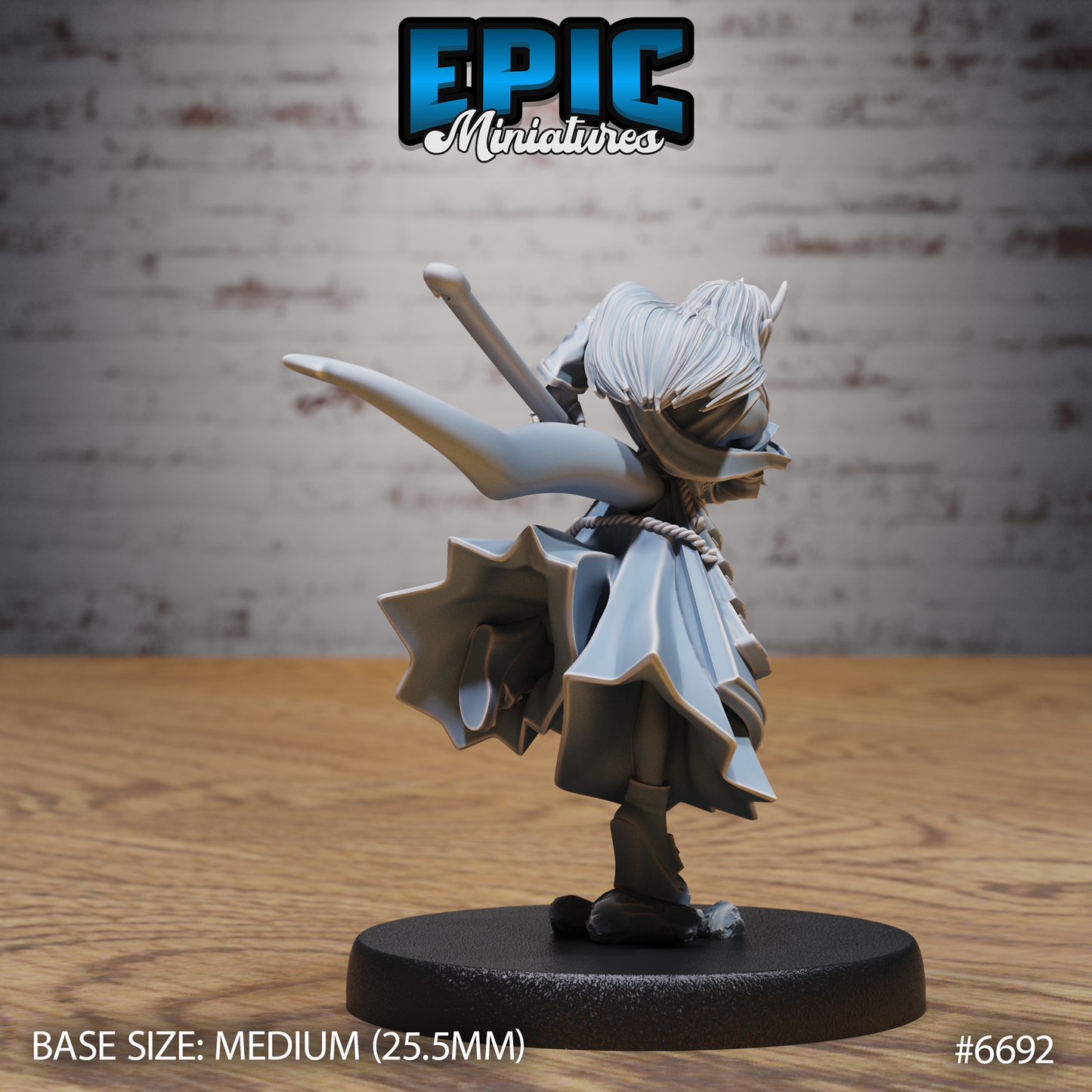 Mysterious Oni Girl DND Miniature TTRPG Resin Figure 25mm Base