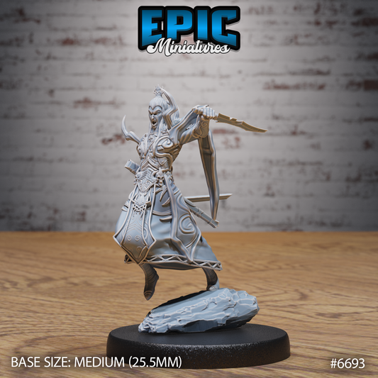 Dark Elf Emperor DND Miniature TTRPG Resin Figure 25mm Base
