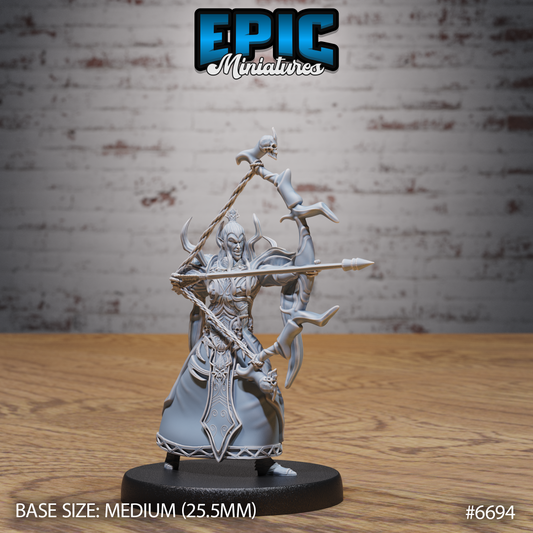 Dark Elf Emperor DND Miniature TTRPG Resin Figure 25mm Base