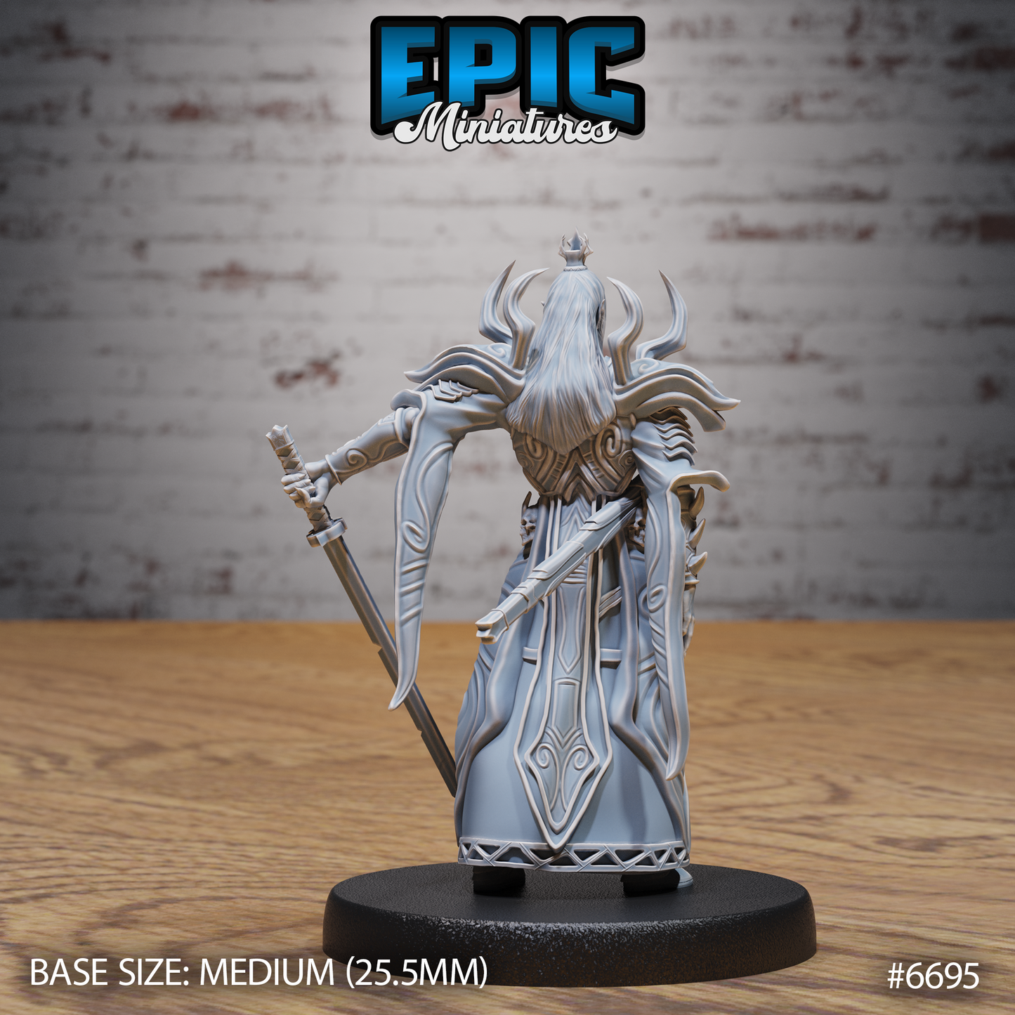 Dark Elf Emperor DND Miniature TTRPG Resin Figure 25mm Base