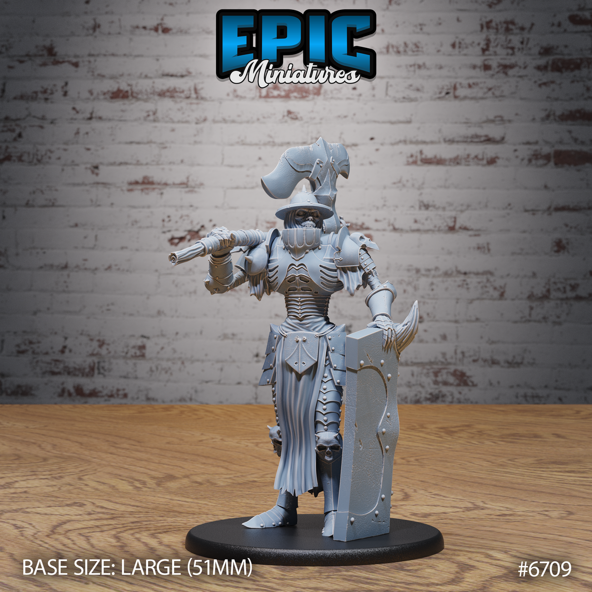 Giant Skeleton DND TTRPG Resin Model 51mm Base