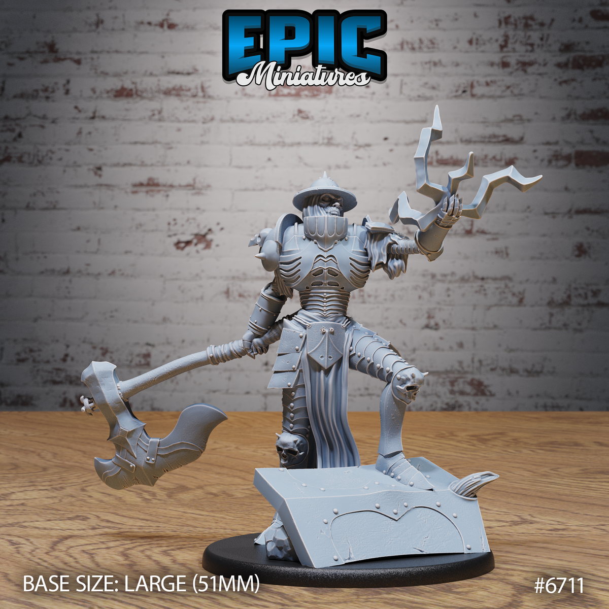 Giant Skeleton DND TTRPG Resin Model 51mm Base