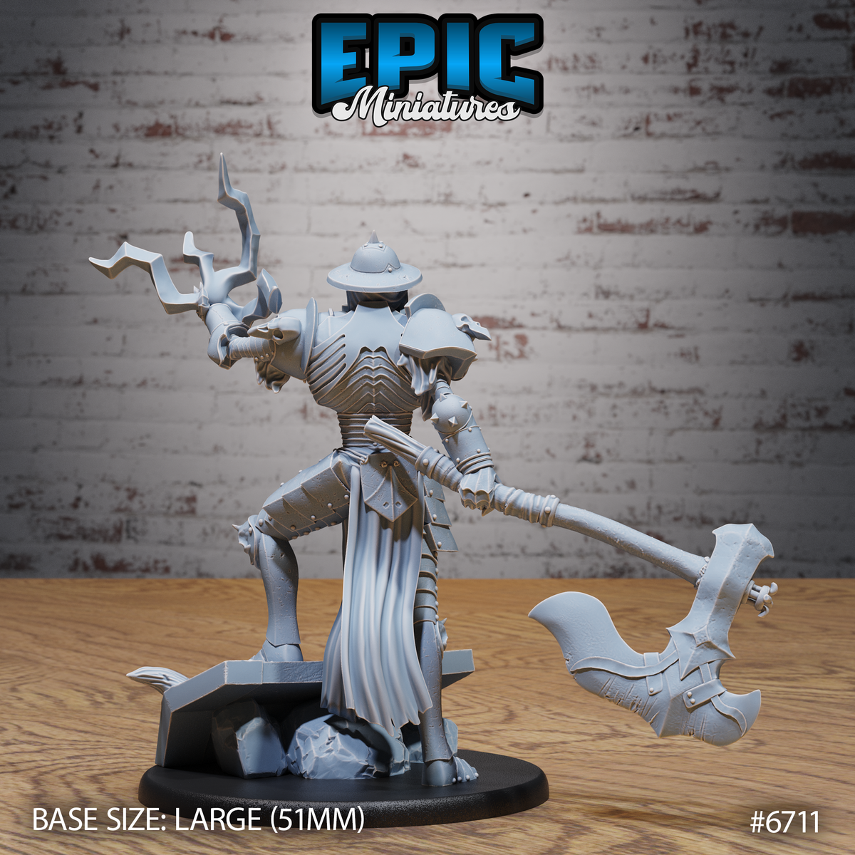 Giant Skeleton DND TTRPG Resin Model 51mm Base