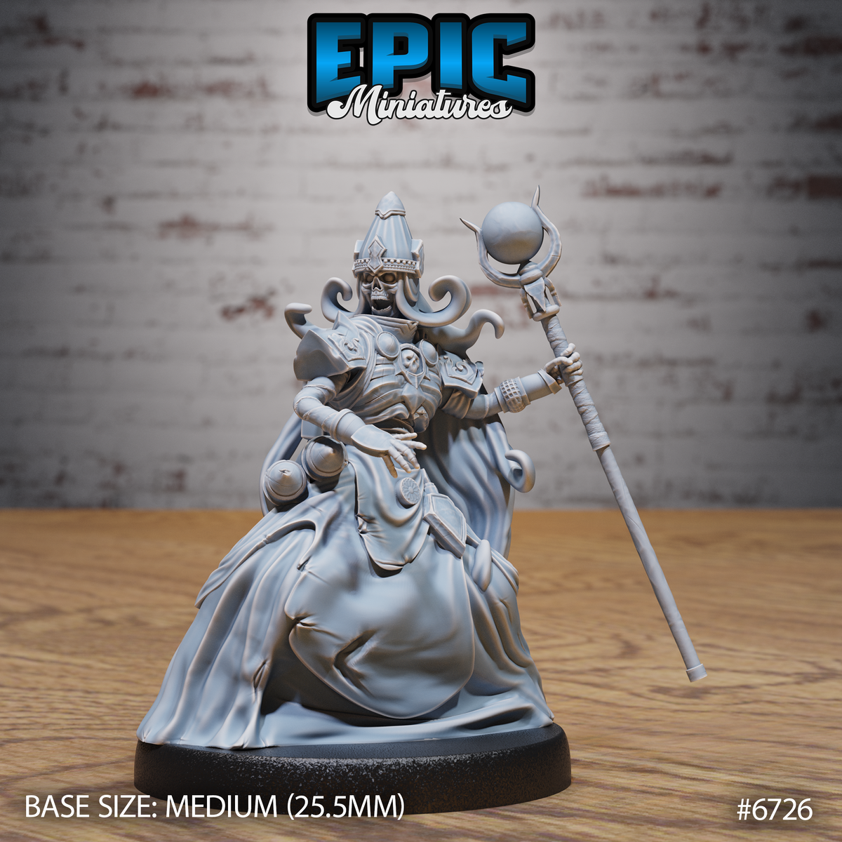 Experienced Lich DND Miniature TTRPG Resin Figure 25mm Base