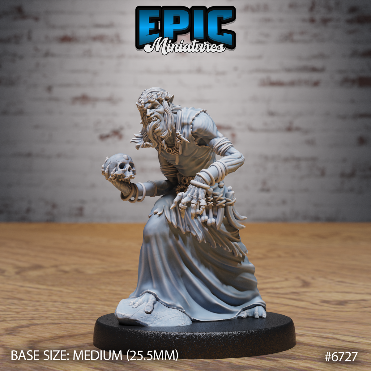 Ghoul Gravecaller DND Miniature TTRPG Resin Figure 25mm Base