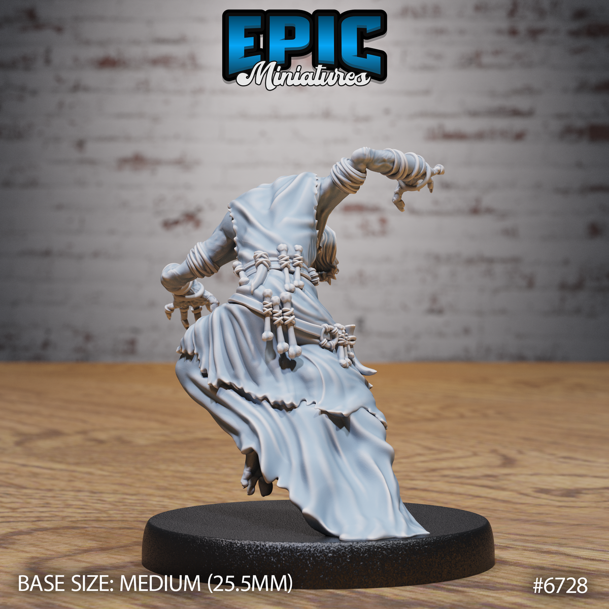 Ghoul Gravecaller DND Miniature TTRPG Resin Figure 25mm Base