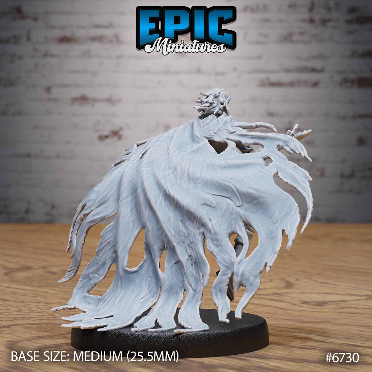 Shattered Ghost DND Miniature TTRPG Resin Figure 25mm Base