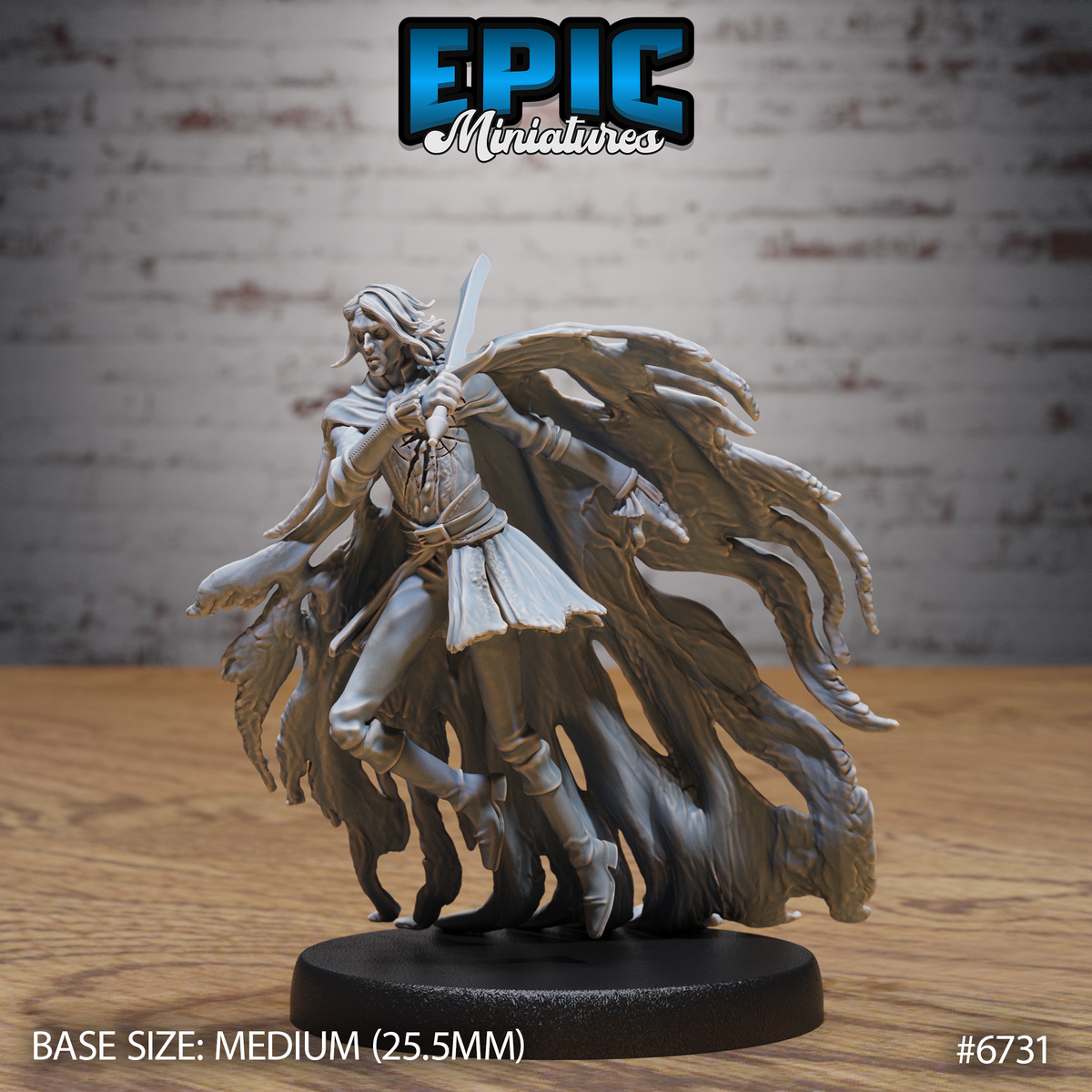 Shattered Ghost DND Miniature TTRPG Resin Figure 25mm Base