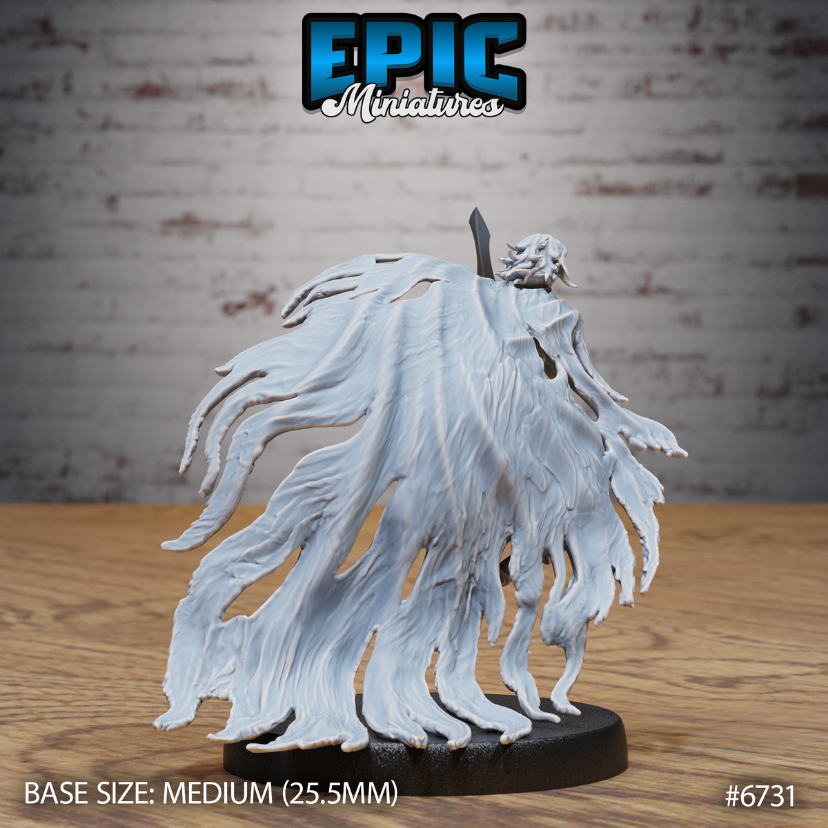 Shattered Ghost DND Miniature TTRPG Resin Figure 25mm Base