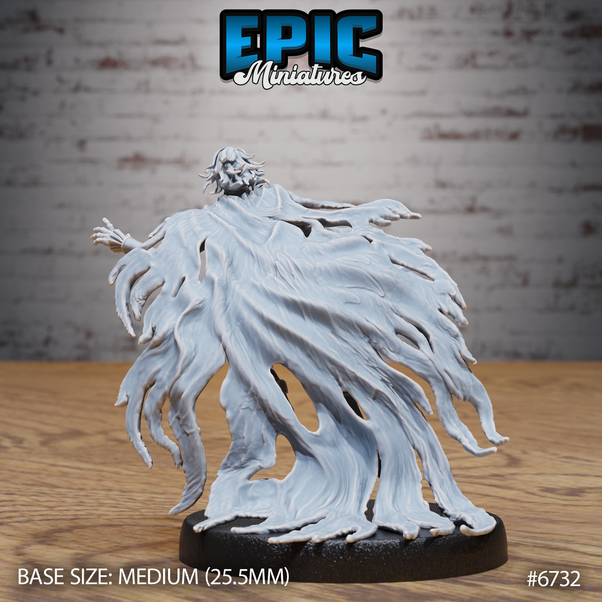Shattered Ghost DND Miniature TTRPG Resin Figure 25mm Base
