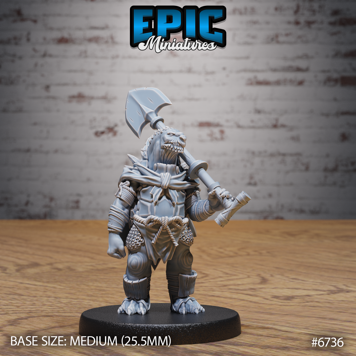 Turtlefolk DND Miniature TTRPG Resin Figure 25mm Base