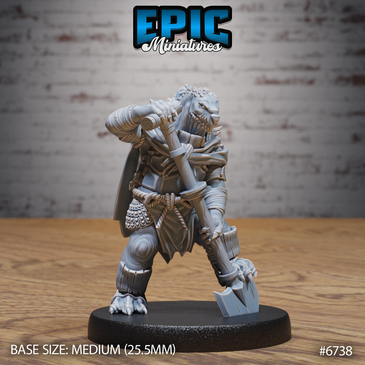 Turtlefolk DND Miniature TTRPG Resin Figure 25mm Base