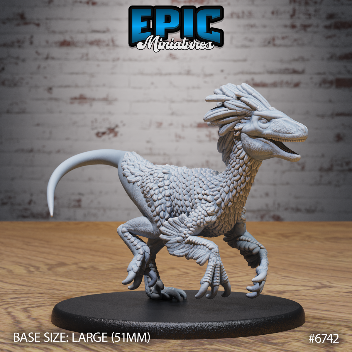 Large Raptor DND TTRPG Resin Model 51mm Base