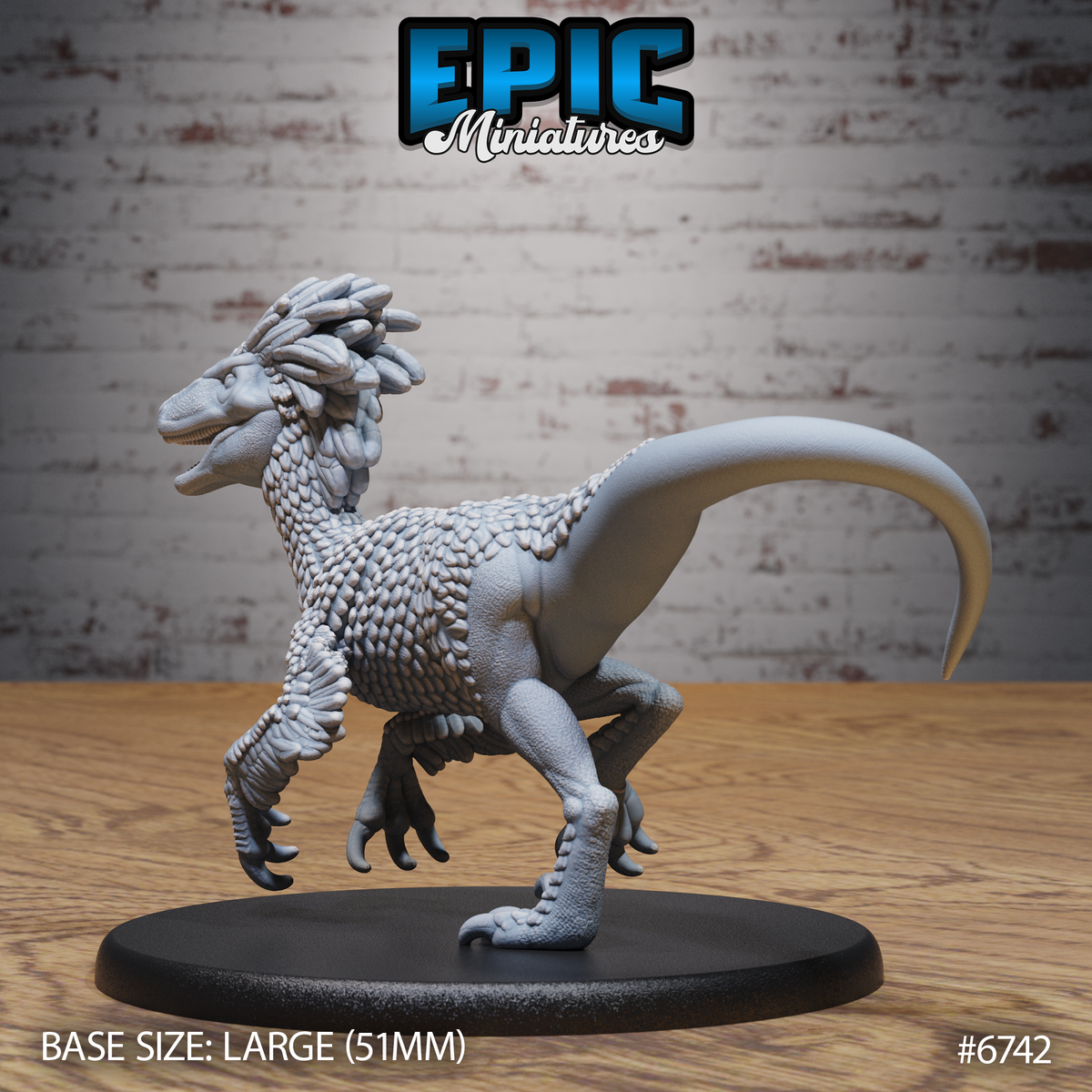 Large Raptor DND TTRPG Resin Model 51mm Base