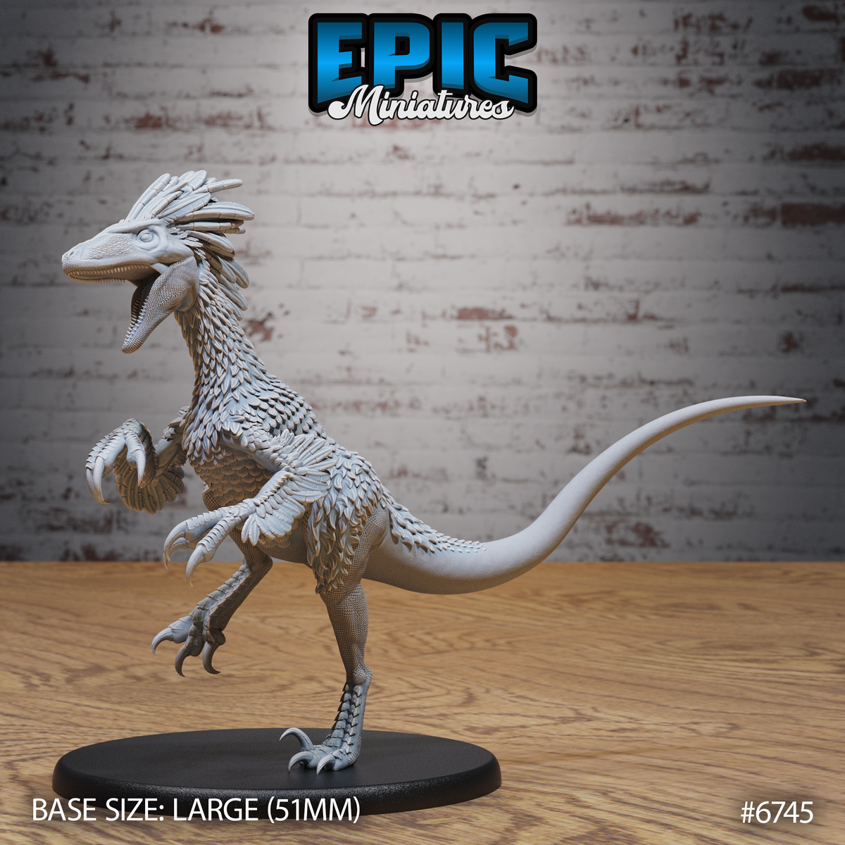 Large Raptor DND TTRPG Resin Model 51mm Base
