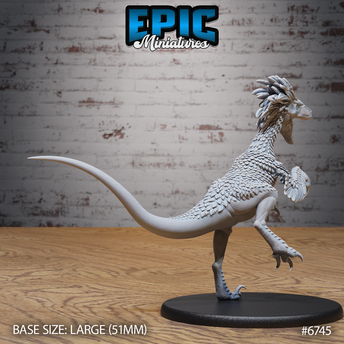 Large Raptor DND TTRPG Resin Model 51mm Base