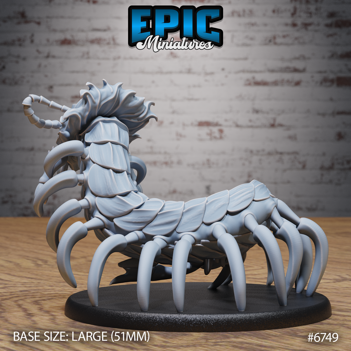 Primal Centipede DND TTRPG Resin Model 51mm Base