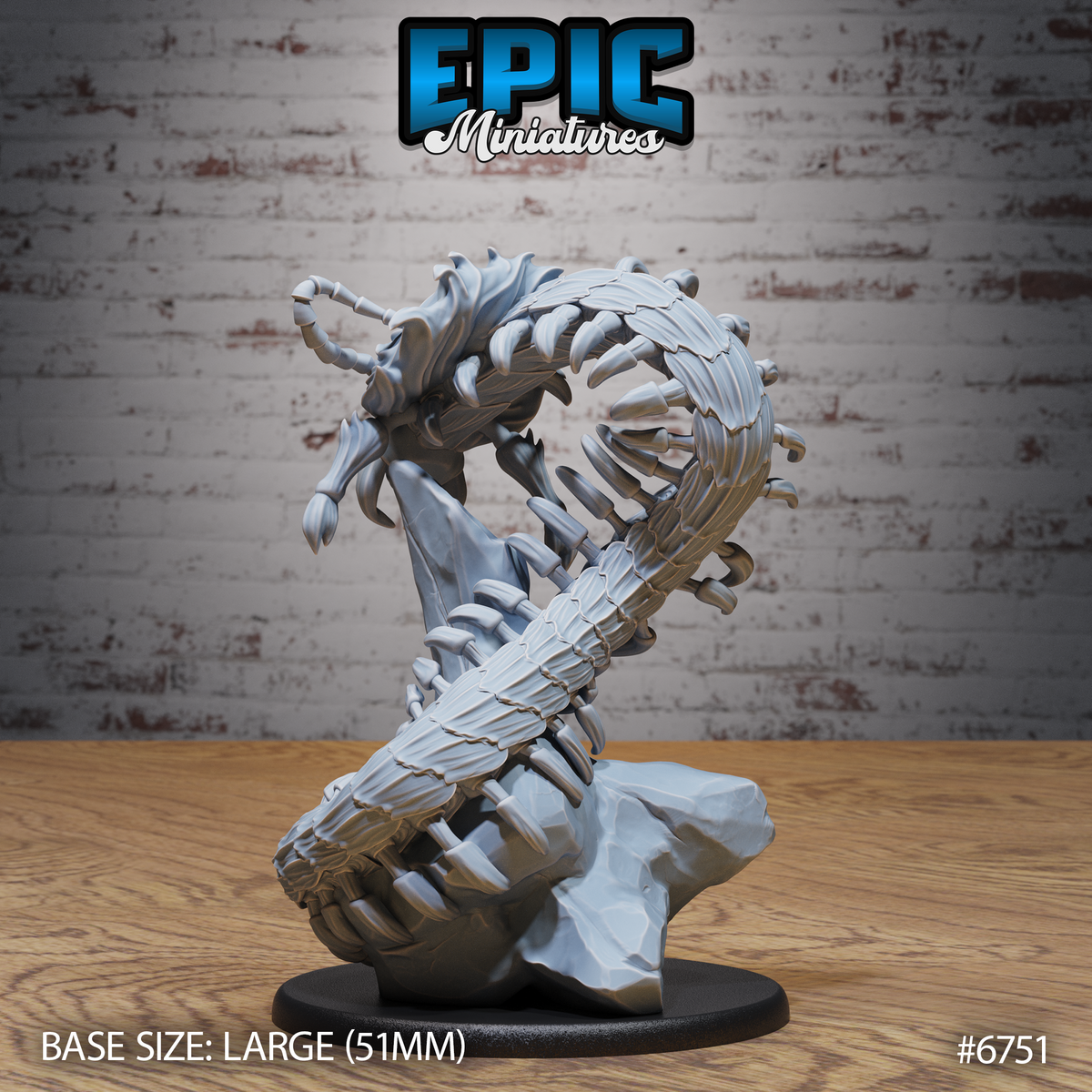 Primal Centipede DND TTRPG Resin Model 51mm Base