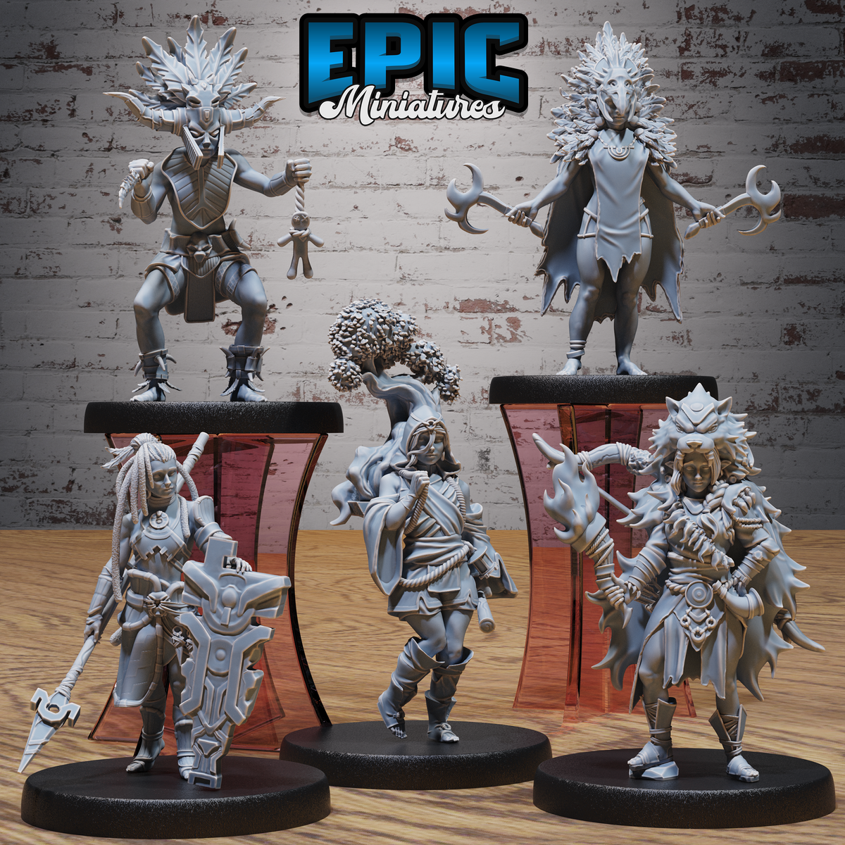 Amazoness Fighter DND Miniature TTRPG Resin Figure 25mm Base