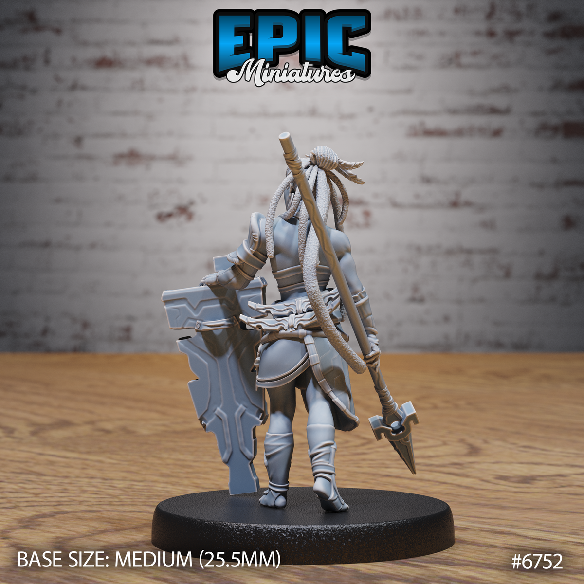 Amazoness Fighter DND Miniature TTRPG Resin Figure 25mm Base