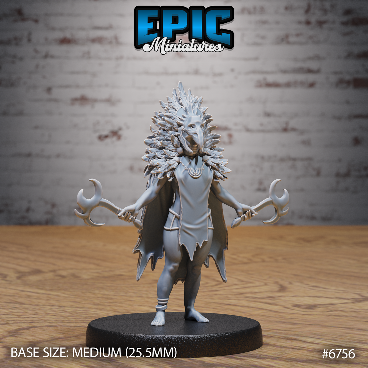 Amazoness Fighter DND Miniature TTRPG Resin Figure 25mm Base