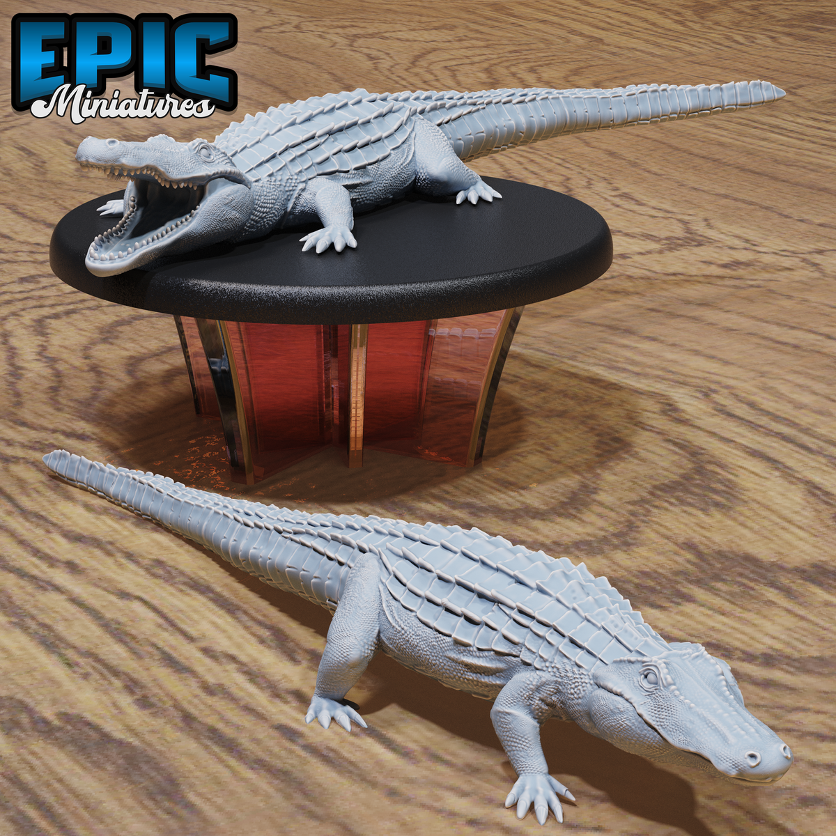 Alligator DND TTRPG Resin Model 51mm Base