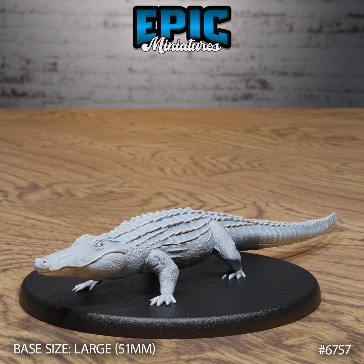 Alligator DND TTRPG Resin Model 51mm Base