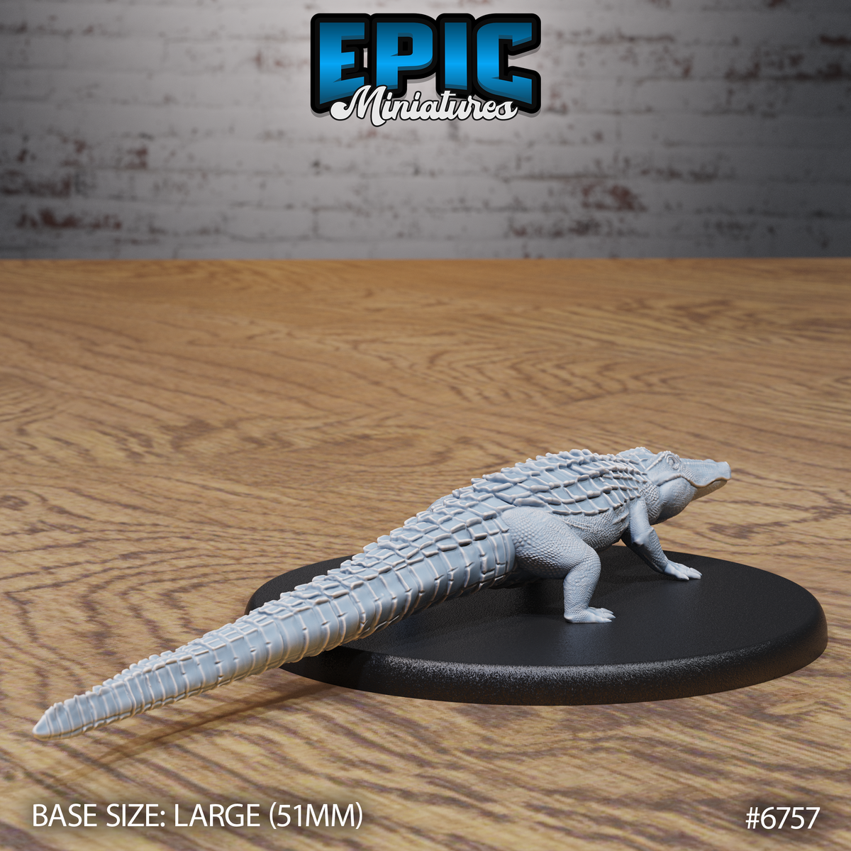 Alligator DND TTRPG Resin Model 51mm Base