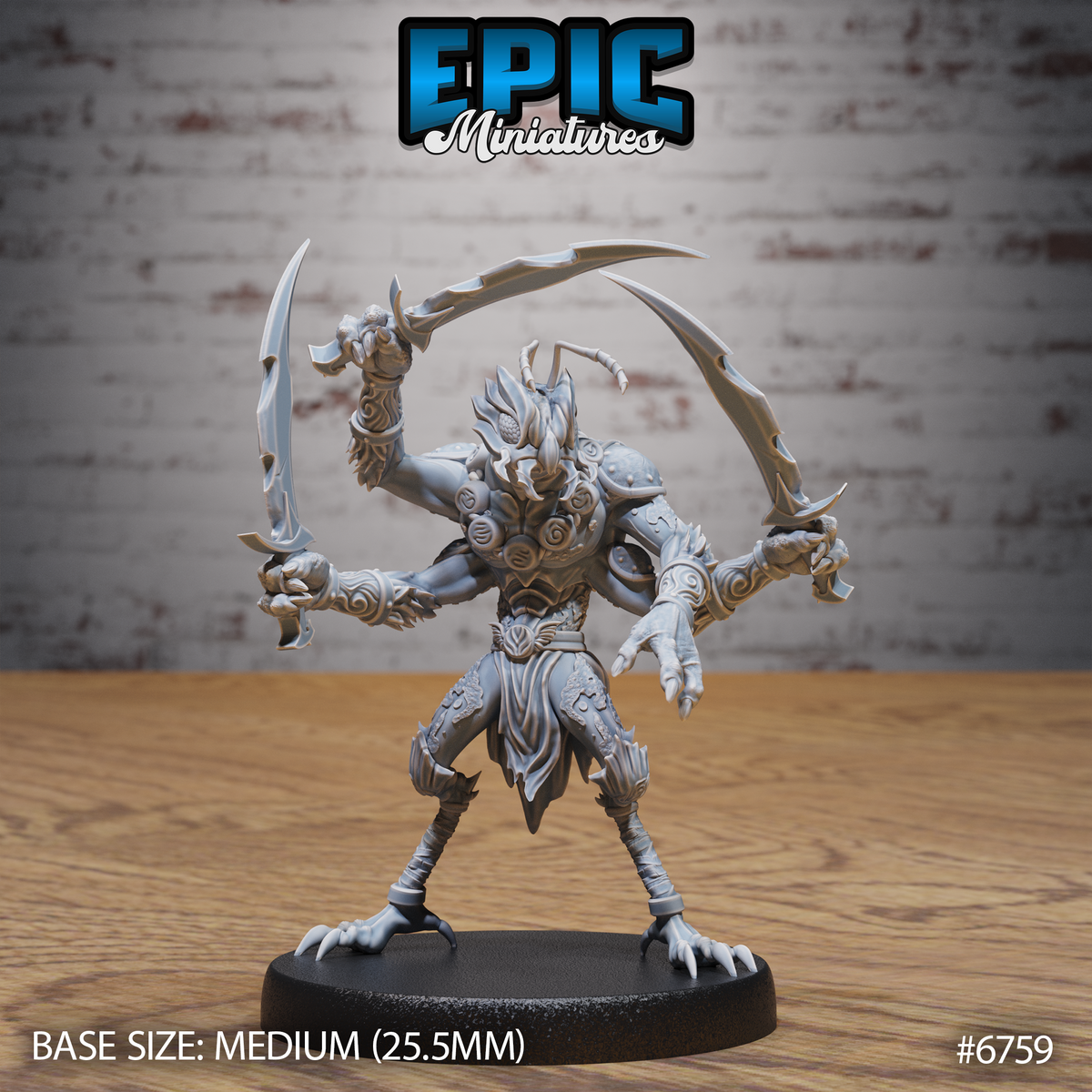 Insectoid Monk DND Miniature TTRPG Resin Figure 25mm Base