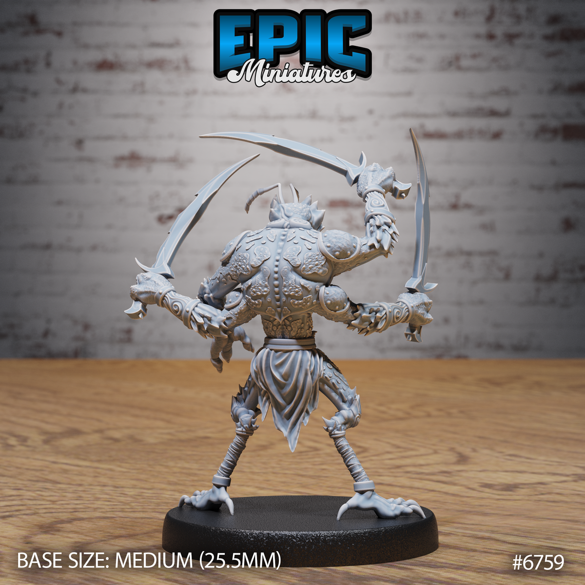 Insectoid Monk DND Miniature TTRPG Resin Figure 25mm Base
