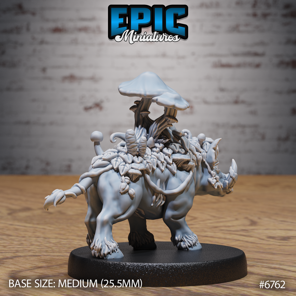 Mushroom Boar DND Miniature TTRPG Resin Figure 25mm Base