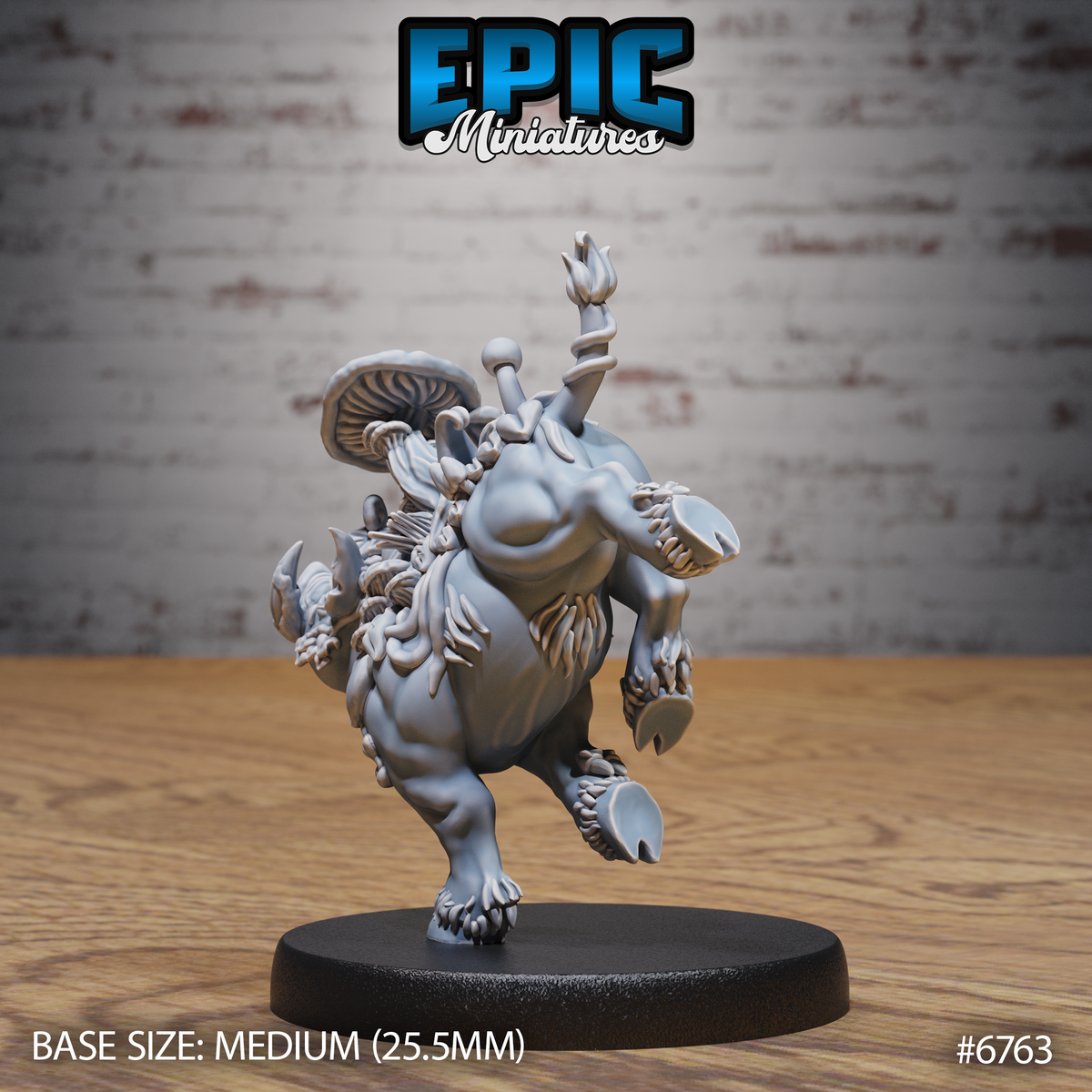 Mushroom Boar DND Miniature TTRPG Resin Figure 25mm Base