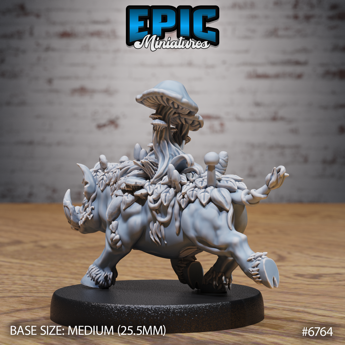 Mushroom Boar DND Miniature TTRPG Resin Figure 25mm Base