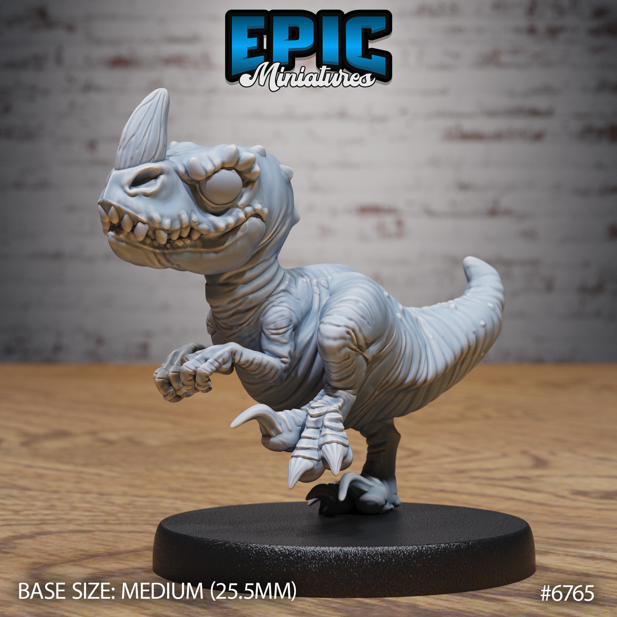Dinosaur Hatchling DND Miniature TTRPG Resin Figure 25mm Base
