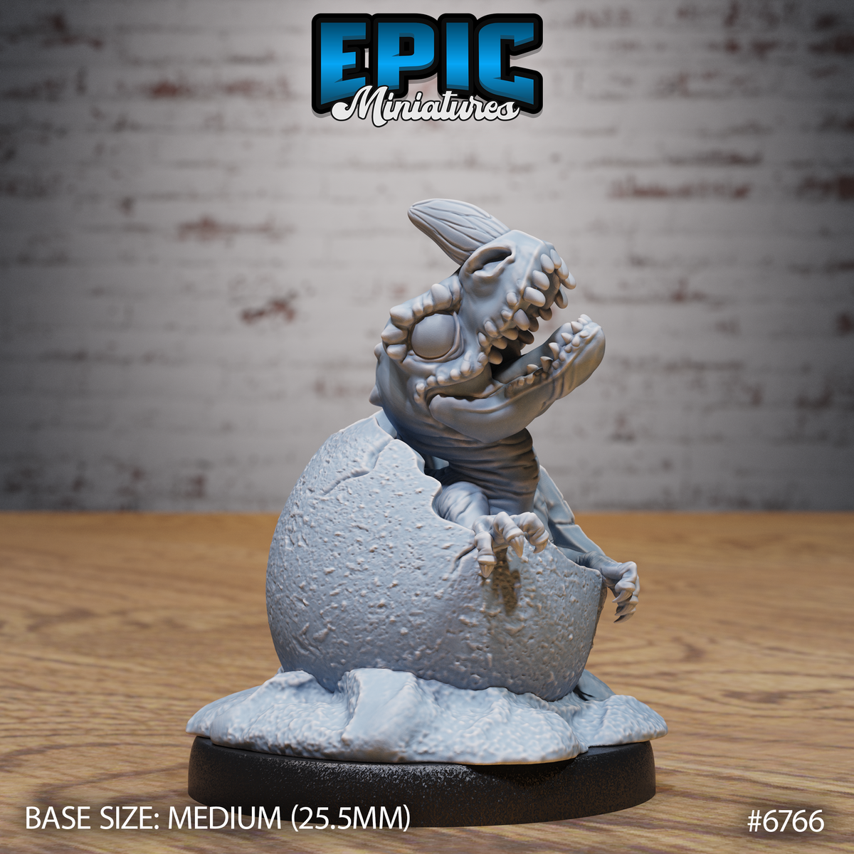 Dinosaur Hatchling DND Miniature TTRPG Resin Figure 25mm Base