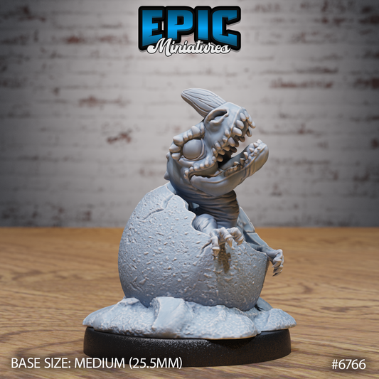 Dinosaur Hatchling DND Miniature TTRPG Resin Figure 25mm Base
