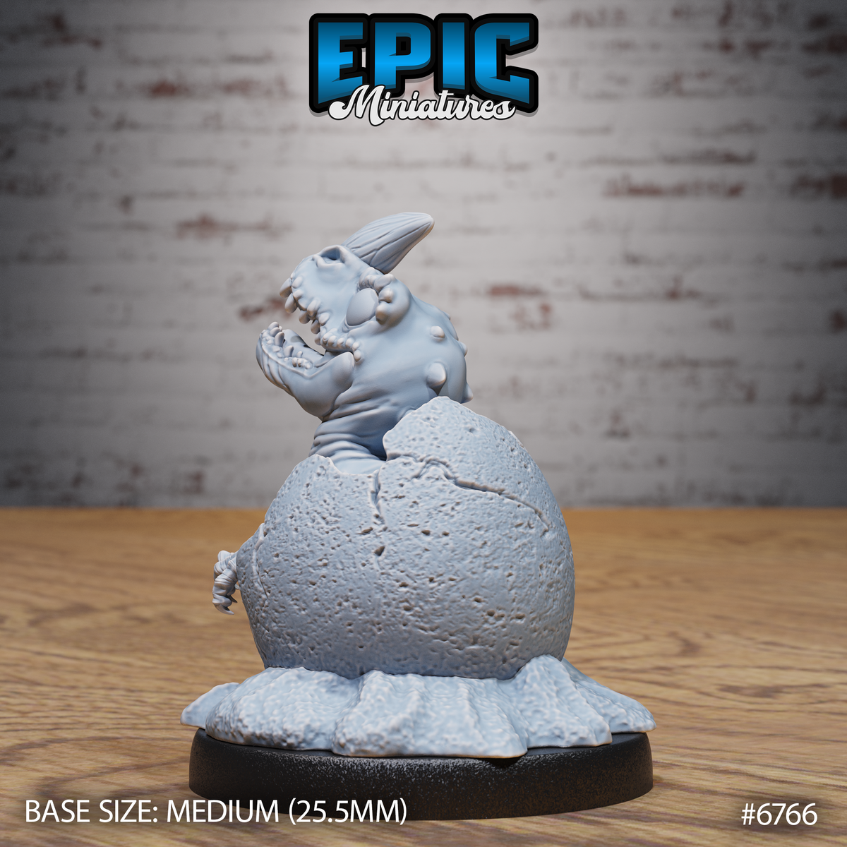 Dinosaur Hatchling DND Miniature TTRPG Resin Figure 25mm Base