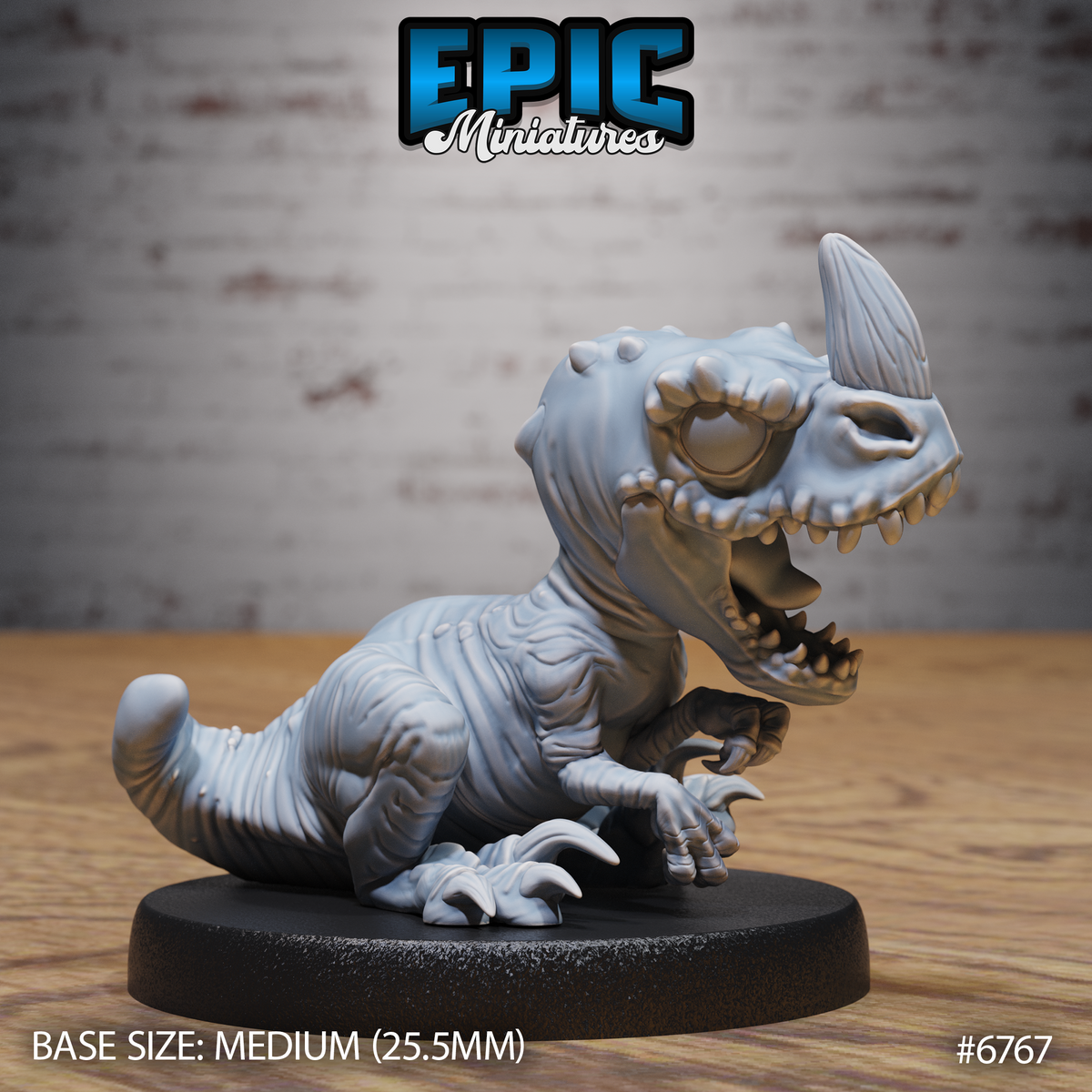 Dinosaur Hatchling DND Miniature TTRPG Resin Figure 25mm Base