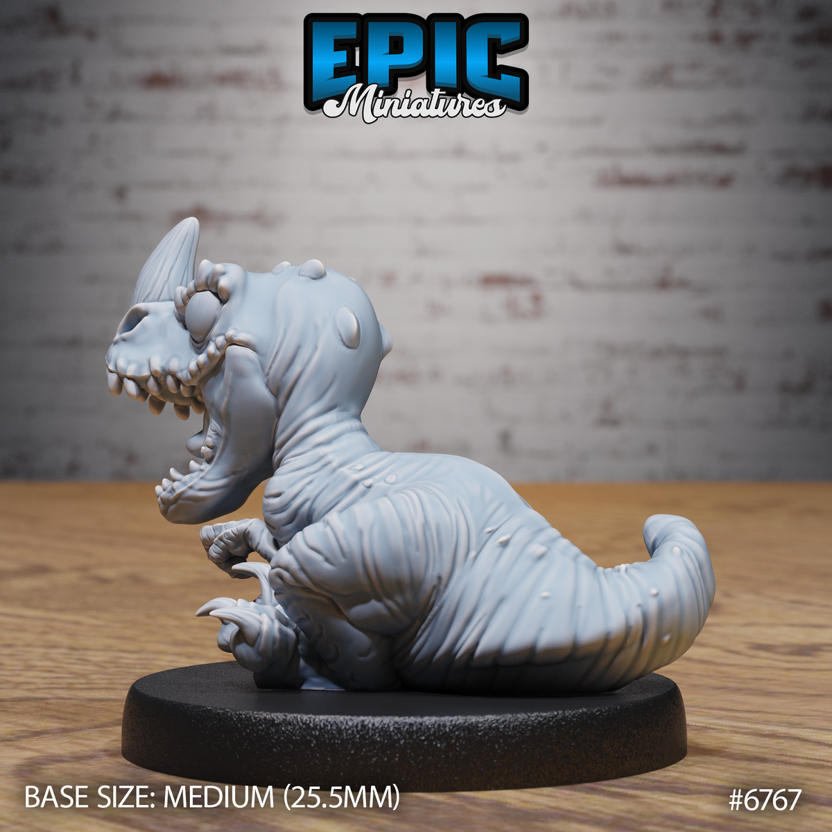 Dinosaur Hatchling DND Miniature TTRPG Resin Figure 25mm Base