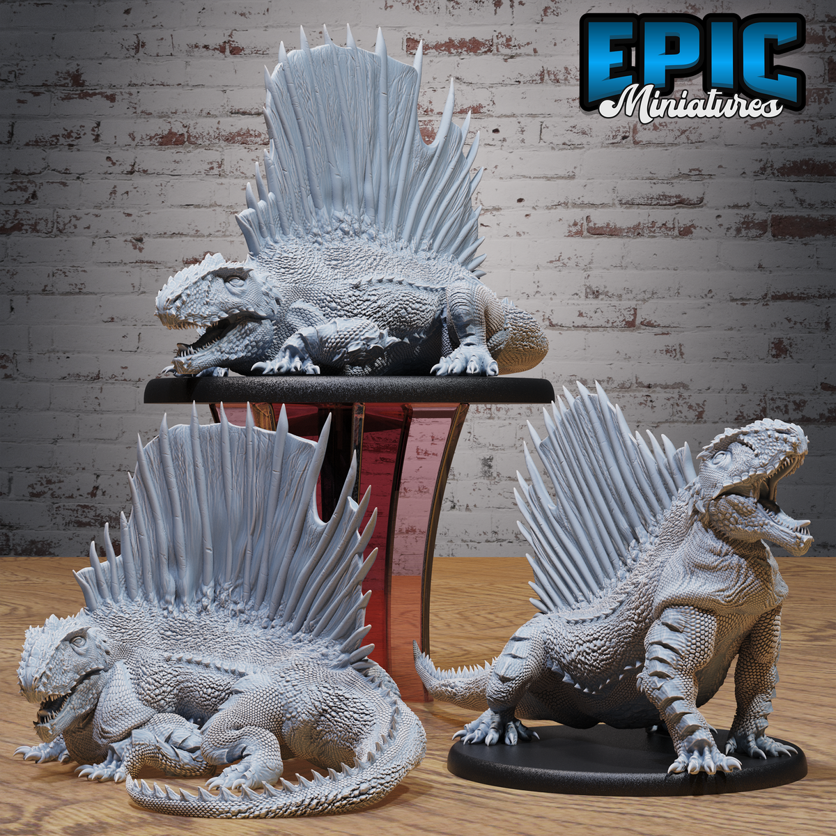 Dimetrodon DND TTRPG Resin Model 51mm Base