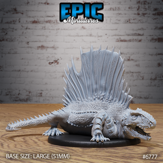 Dimetrodon DND TTRPG Resin Model 51mm Base