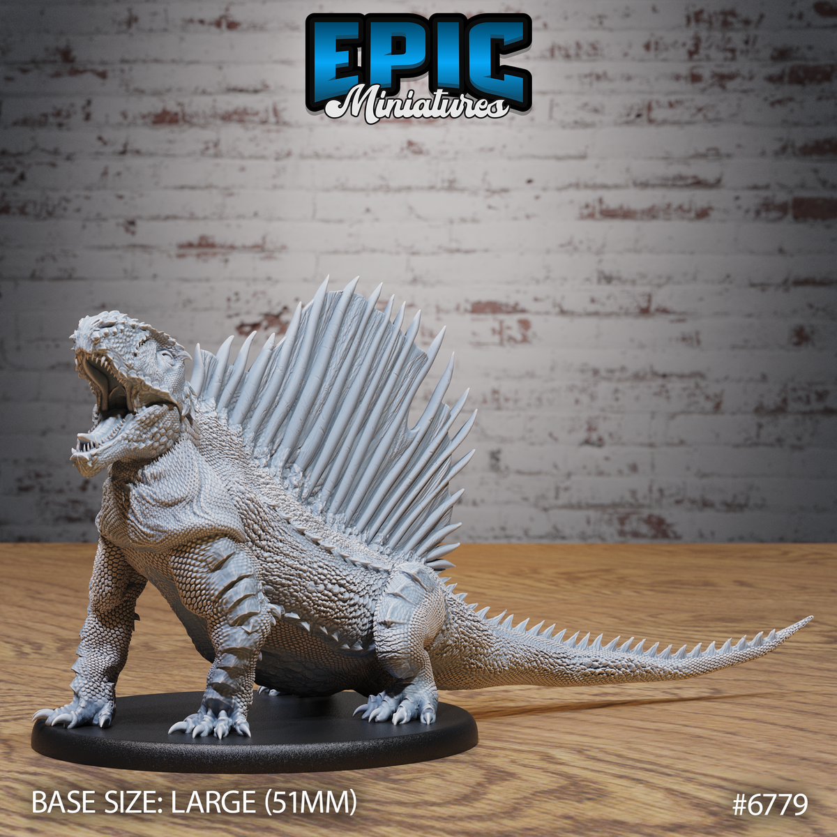 Dimetrodon DND TTRPG Resin Model 51mm Base