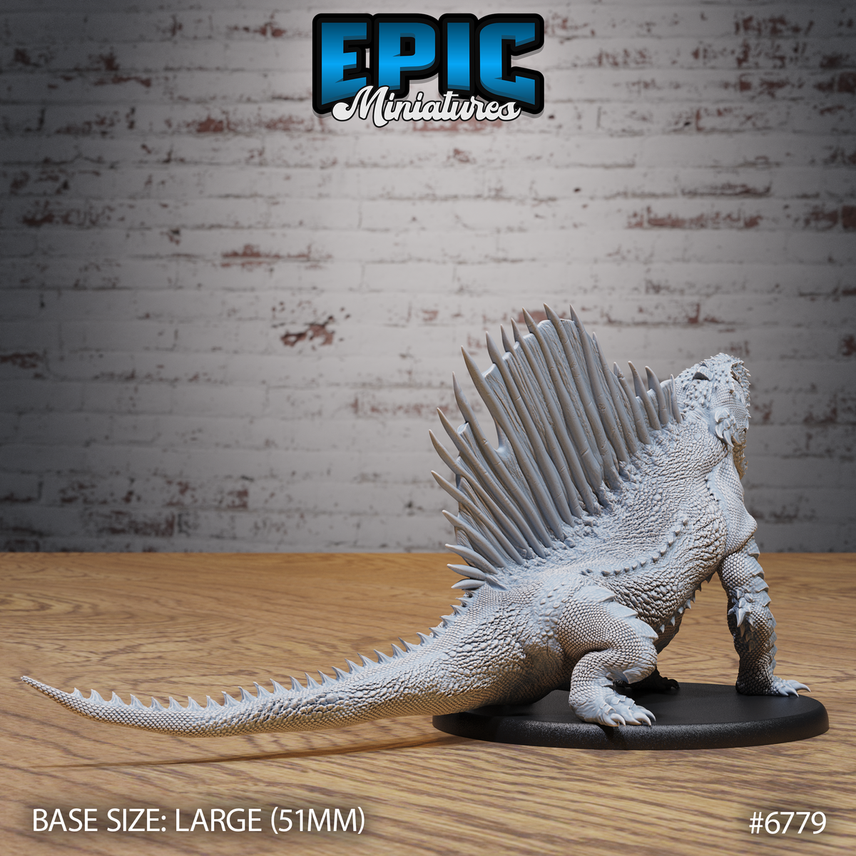 Dimetrodon DND TTRPG Resin Model 51mm Base